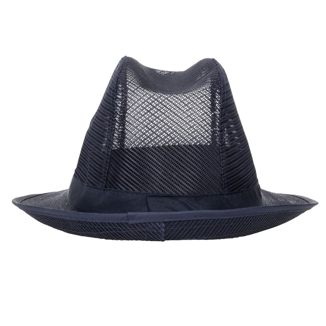 Chapeau Trilby bleu marine avec résille S — A654-S
