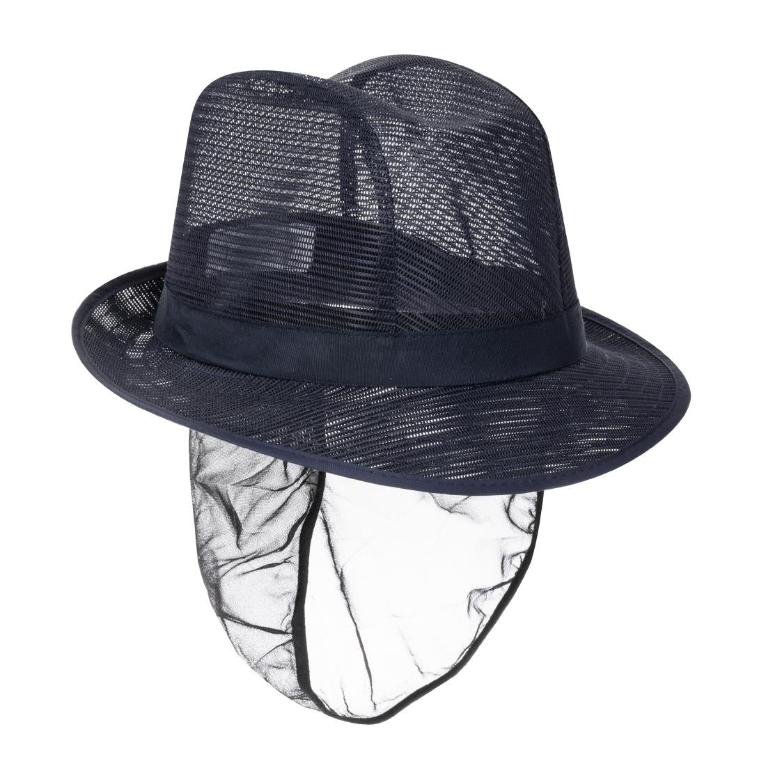 Chapeau Trilby bleu marine avec résille L — A654-L