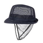 Chapeau Trilby bleu marine avec résille L — A654-L