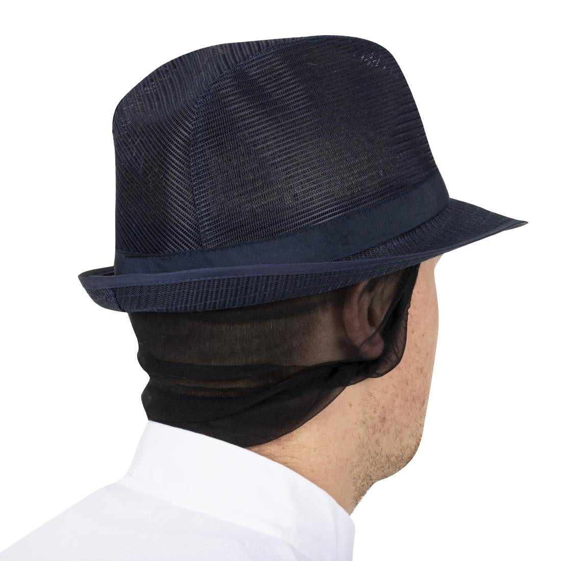 Chapeau Trilby bleu marine avec résille L — A654-L