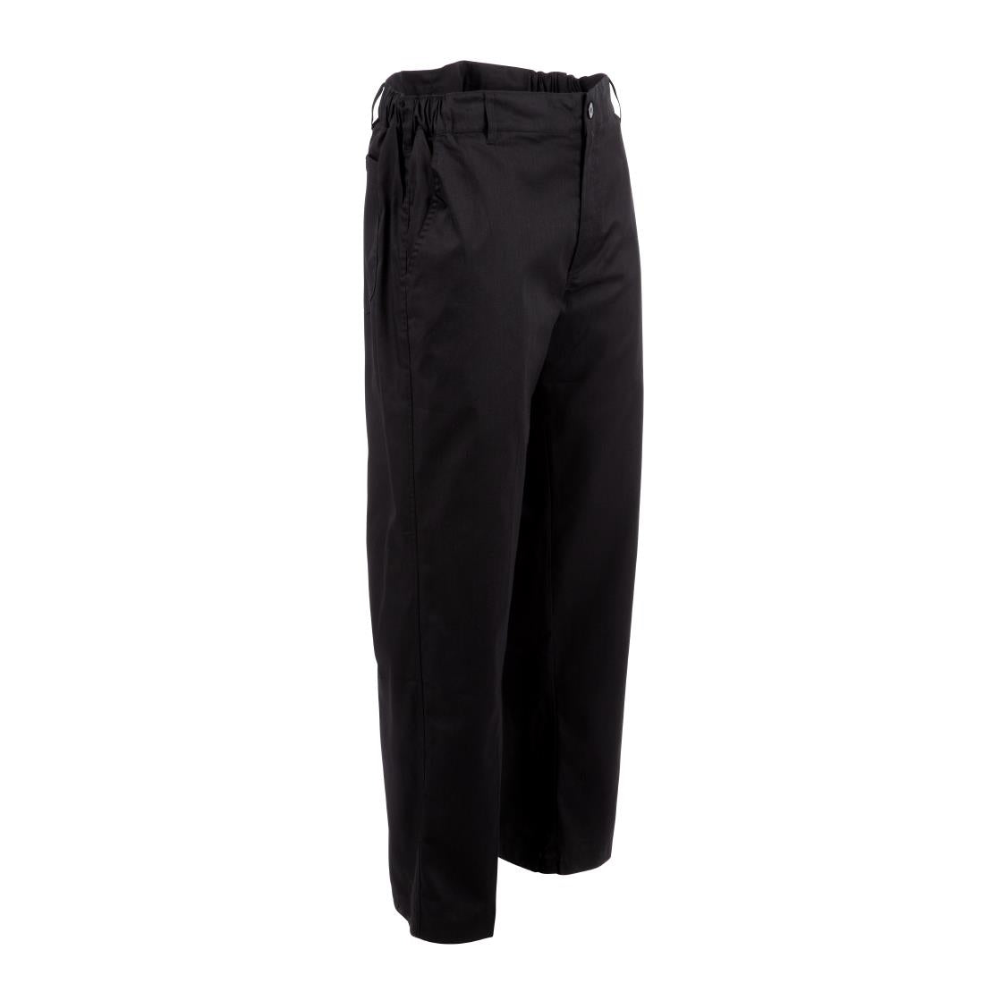 Pantalon de cuisine mixte Chef Works Professionnel chevrons noirs M — A674-M