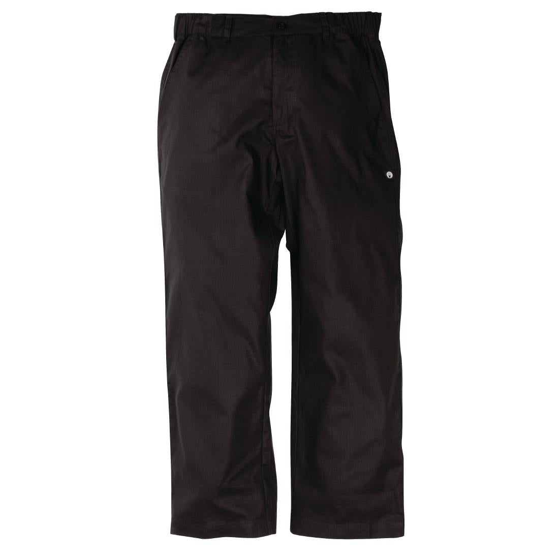 Pantalon de cuisine mixte Chef Works Professionnel chevrons noirs M — A674-M
