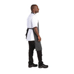 Tablier bavette Whites rayé noir et blanc — A935