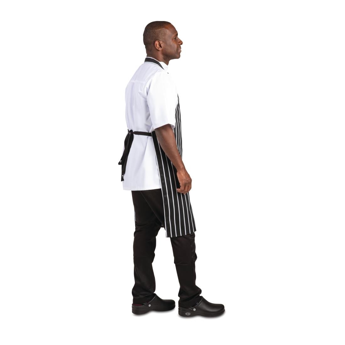 Tablier bavette Whites rayé noir et blanc — A935
