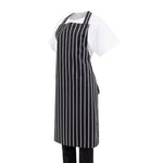 Tablier bavette Whites rayé noir et blanc — A935