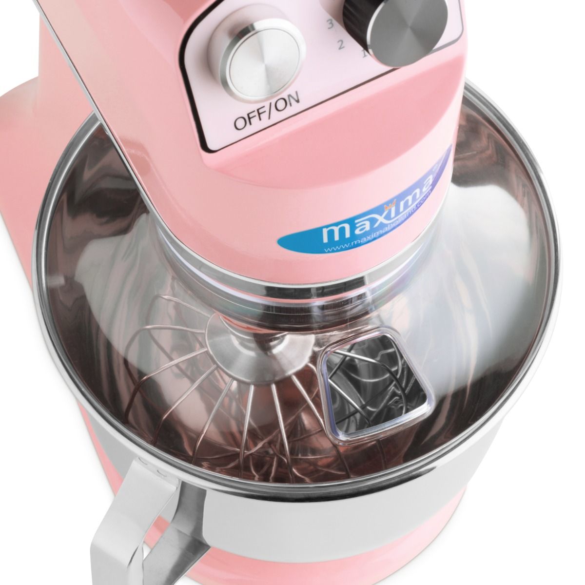Mixer planétaire - 7 L - jusqu'à 2 kg de pâte - rose – Maxima 09300151