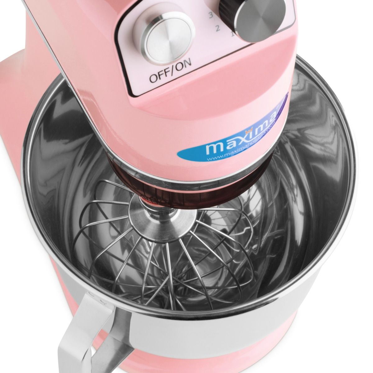 Mixer planétaire - 7 L - jusqu'à 2 kg de pâte - rose – Maxima 09300151