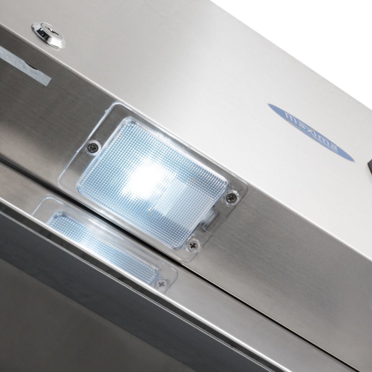 Réfrigérateur - 1400 L - 6 étagères réglables (2/1 GN) - sur roulettes - acier inoxydable – Maxima 09400020