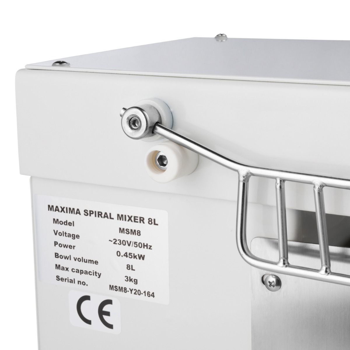 Pétrin à spirale / pétrin à pâte - 8 L - 4,5 kg de pâte - blanc – Maxima 09361008