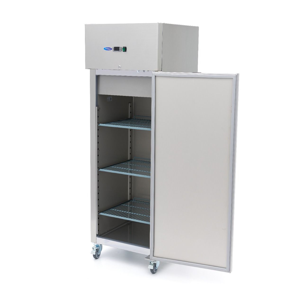 Réfrigérateur - 400 L - 3 étagères réglables (1/1 GN) - acier inoxydable - sur roulettes  – Maxima 09400131