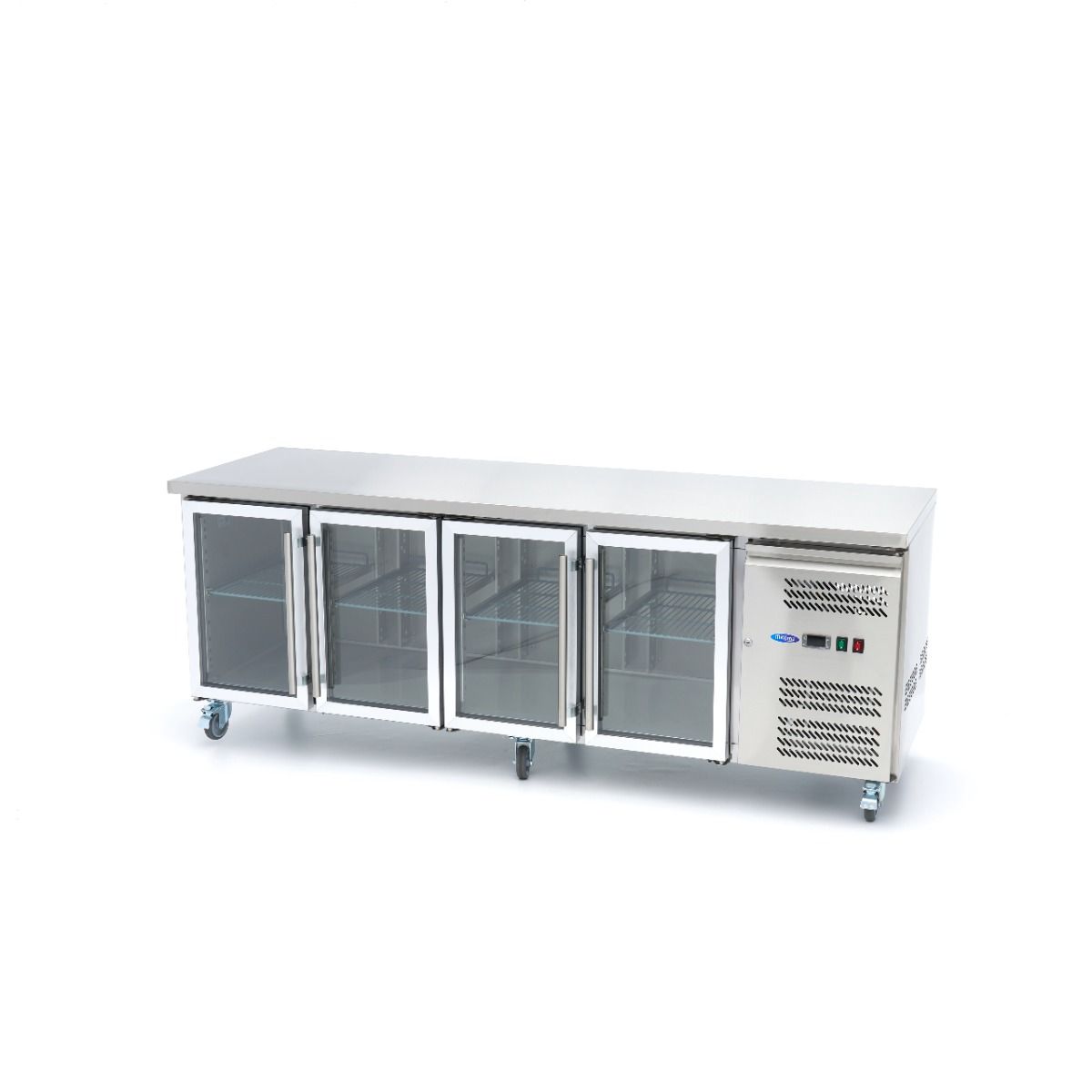 Réfrigérateur de comptoir - 223 cm - 4 portes vitrées – Maxima 09400409