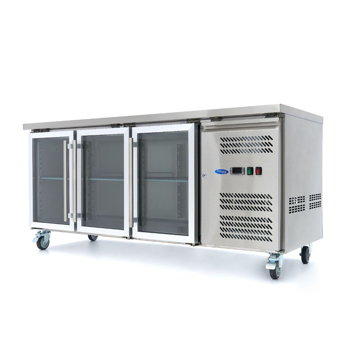Réfrigérateur de comptoir - 180 cm - 3 portes vitrées – Maxima 09400406