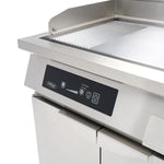 Plancha à induction 700 - lisse et rainurée - 10 000 W - double - avec support – Maxima 09371100