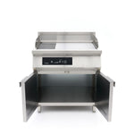Plancha à induction 700 - lisse et rainurée - 10 000 W - double - avec support – Maxima 09371100