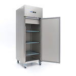 Réfrigérateur - 600 L - 3 étagères réglables (2/1 GN)  - acier inoxydable - sur roulettes – Maxima 09400003
