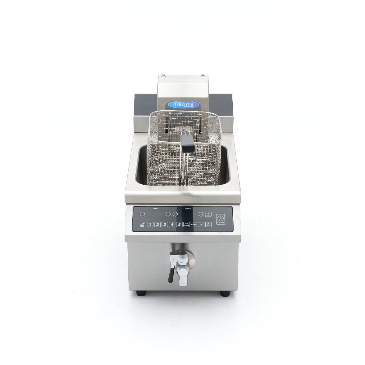 Friteuse - 8 L - 1 panier - induction - système de levage - avec robinet de vidange – Maxima 09371450