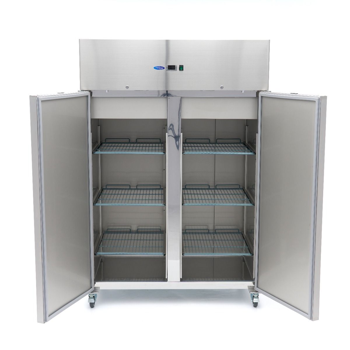 Congélateur - 1200 L - 6 étagères réglables (2/1 GN) - acier inoxydable - sur roulettes – Maxima 09400017