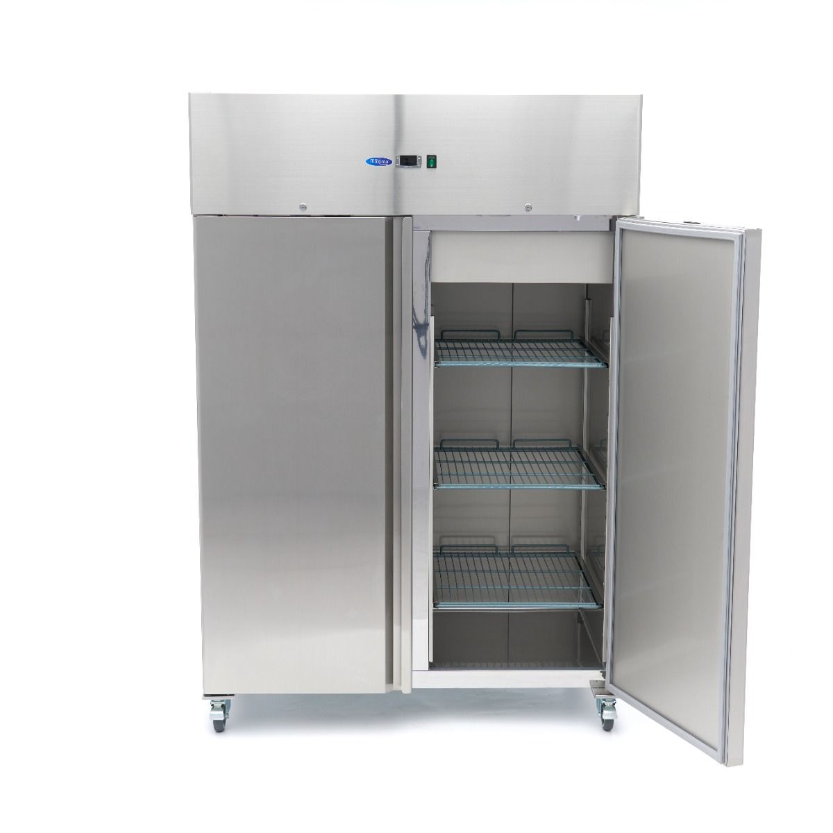 Congélateur - 1200 L - 6 étagères réglables (2/1 GN) - acier inoxydable - sur roulettes – Maxima 09400017