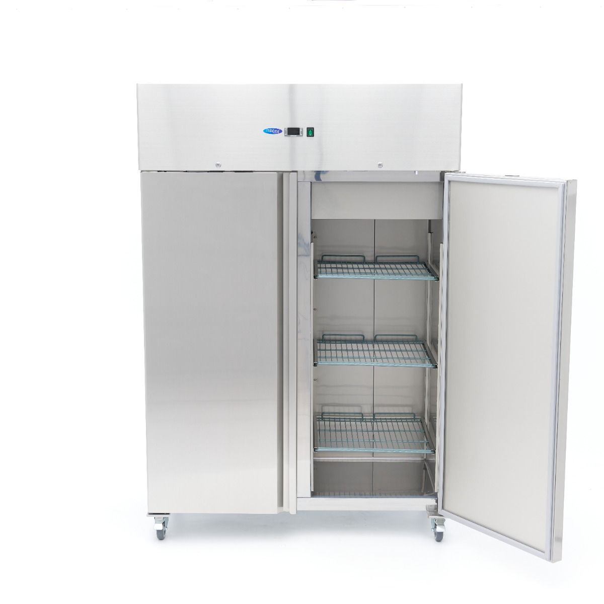 Réfrigérateur - 800 L - 6 étagères réglables - acier inoxydable - sur roulettes  – Maxima 09400042