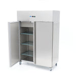 Réfrigérateur - 800 L - 6 étagères réglables - acier inoxydable - sur roulettes  – Maxima 09400042