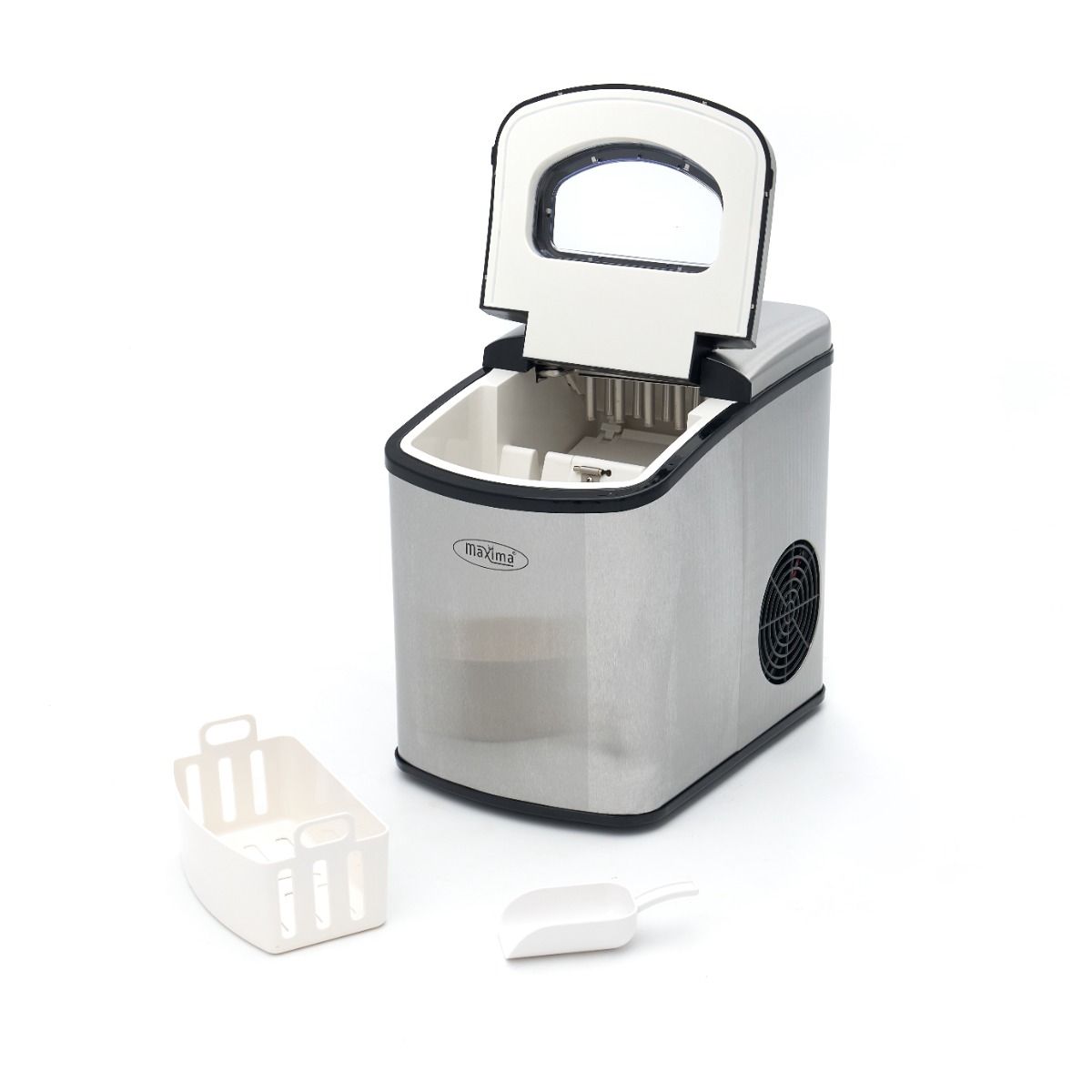 Machine à glaçons - 10-12 kg/jour - glaçons creux - refroidissement par air - argent – Maxima 09100500