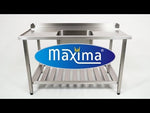 Table lave-vaisselle - 120 x 75 cm - gauche - avec évier et dosseret - incl étagère de rangement – Maxima 09201034