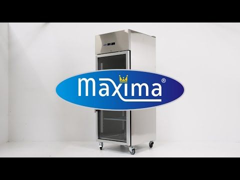 Réfrigérateur - 700 L - 3 étagères réglables (2/1 GN) - acier inoxydable - avec porte en verre – Maxima 09400031