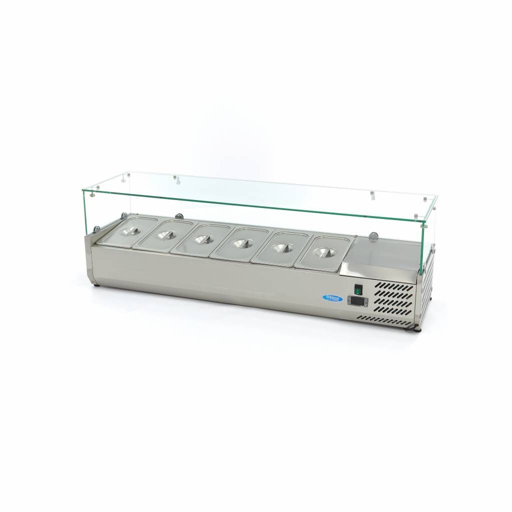 Réfrigérateur de préparation de comptoir - 140 cm - s'adapte à 6 x 1/3 GN – Maxima 09400323