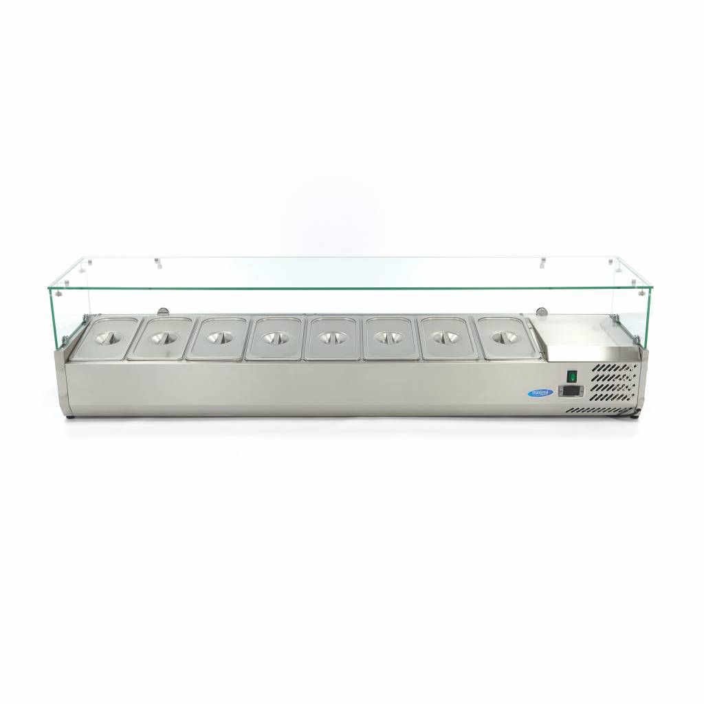 Réfrigérateur de préparation de comptoir - 180 cm - s'adapte à 8 x 1/3 GN – Maxima 09400332