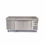 Réfrigérateur pour la préparation des pizzas - 202 cm - 2 portes - 7 tiroirs – Maxima 09400210