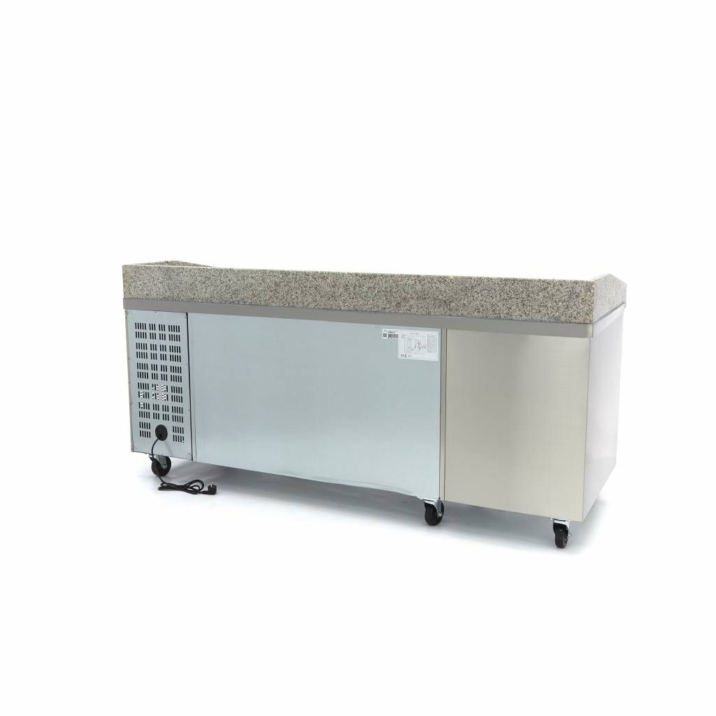 Réfrigérateur pour la préparation des pizzas - 202 cm - 2 portes - 7 tiroirs – Maxima 09400210