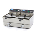 Friteuse - 2 x 16 L - 2 paniers - avec robinet de vidange – Maxima 09365011