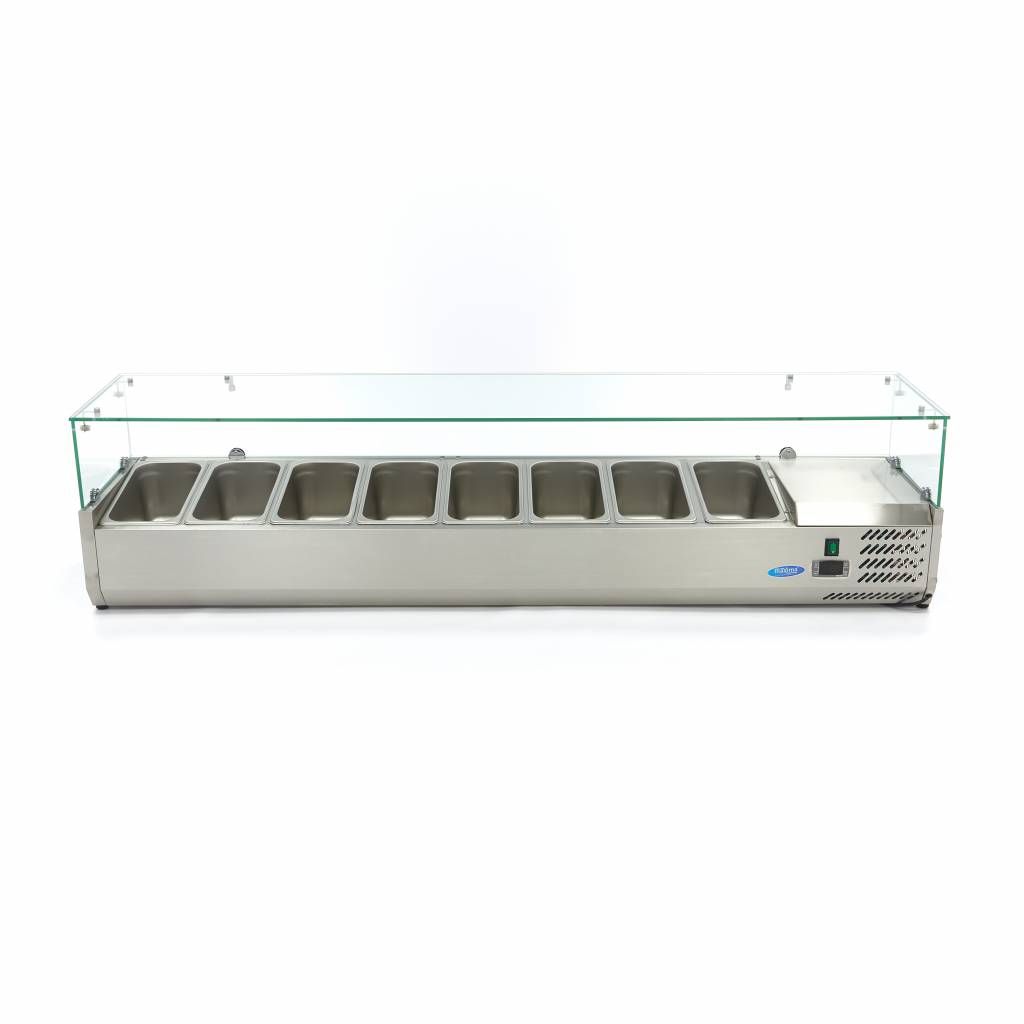 Réfrigérateur de préparation de comptoir - 180 cm - s'adapte à 8 x 1/3 GN – Maxima 09400332