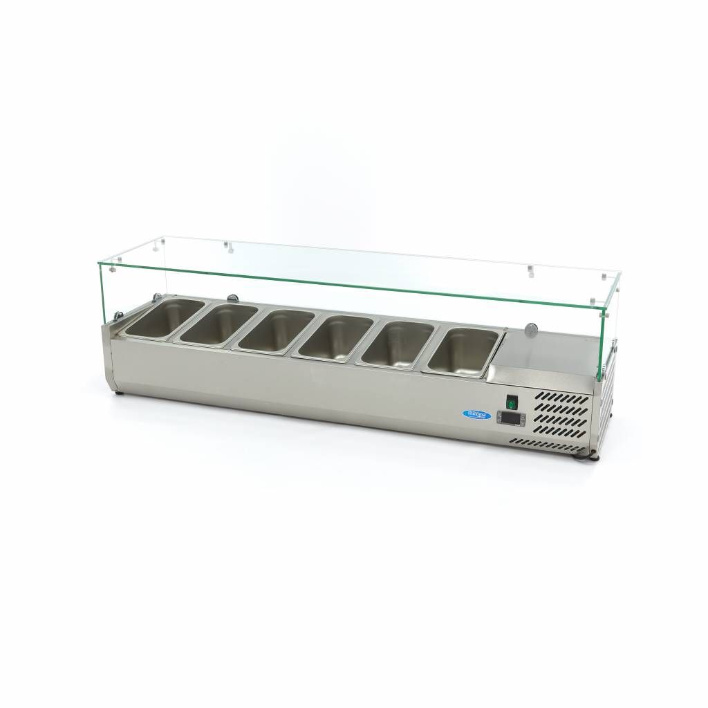 Réfrigérateur de préparation de comptoir - 150 cm - s'adapte à 6 x 1/3 GN – Maxima 09400326