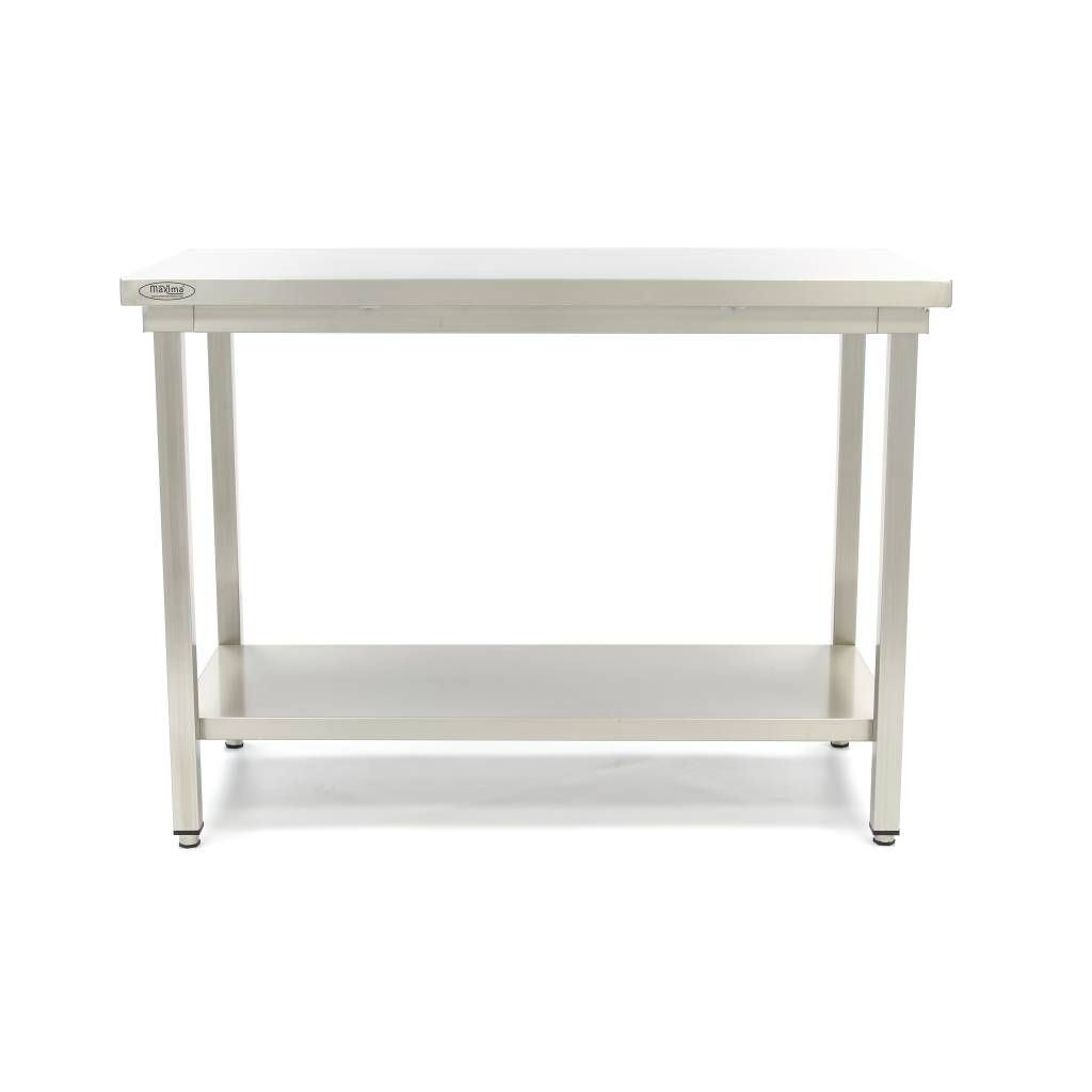Table en acier inoxydable - 80 x 60 cm - hauteur réglable - avec étagère de rangement – Maxima 09300953