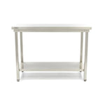 Table en acier inoxydable - 140 x 60 cm - hauteur réglable - avec étagère de rangement – Maxima 09300962