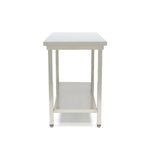 Table en acier inoxydable - 80 x 60 cm - hauteur réglable - avec étagère de rangement – Maxima 09300953