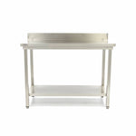 Table en acier inoxydable - 60 x 70 cm - hauteur réglable - avec dosseret – Maxima 09364024