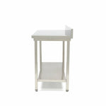 Table en acier inoxydable - 80 x 70 cm - hauteur réglable - avec dosseret – Maxima 09364027