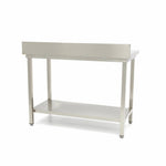 Table en acier inoxydable - 180 x 70 cm - hauteur réglable - avec dosseret – Maxima 09364042