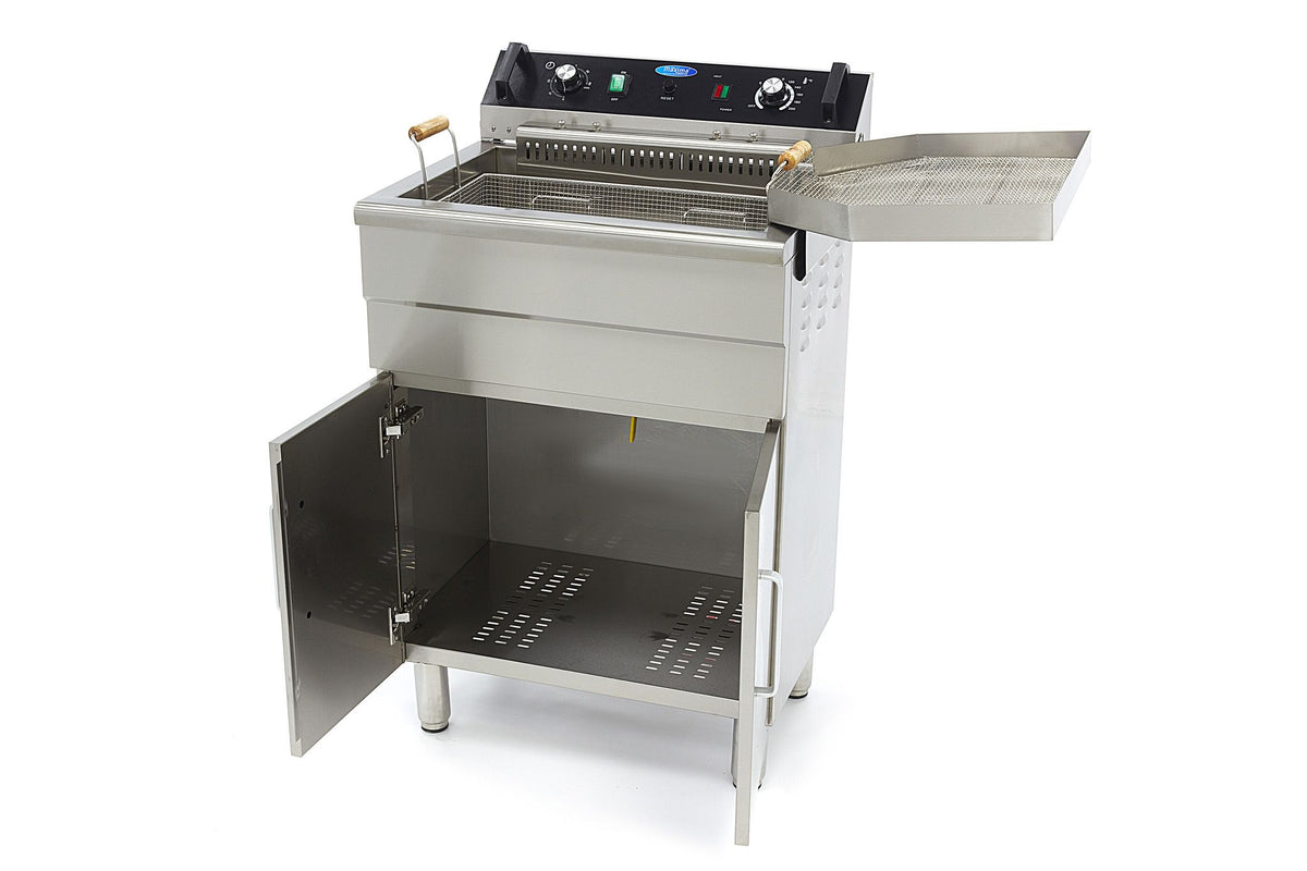 Friteuse - 30 L - 1 panier - avec robinet de vidange et support – Maxima 09365232