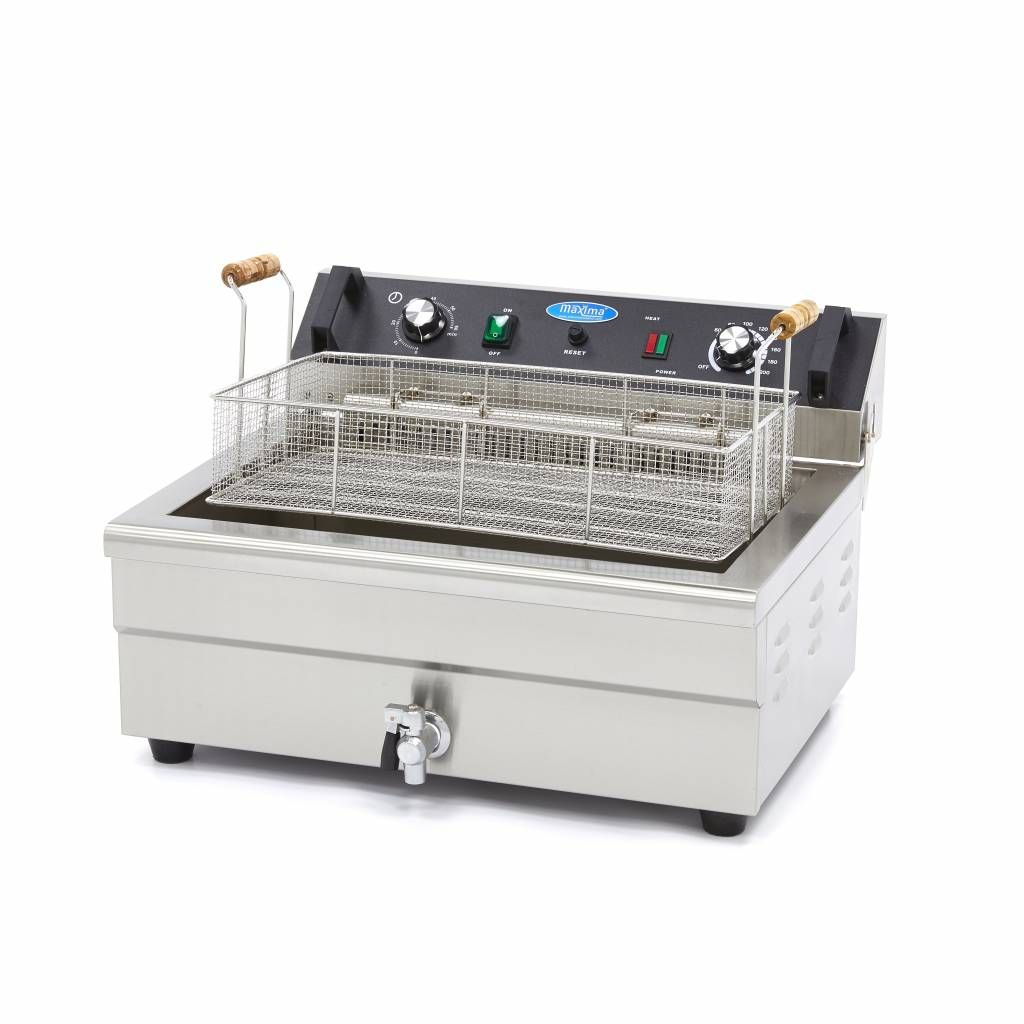 Friteuse - 20 L - 1 panier - avec robinet de vidange – Maxima 09365020