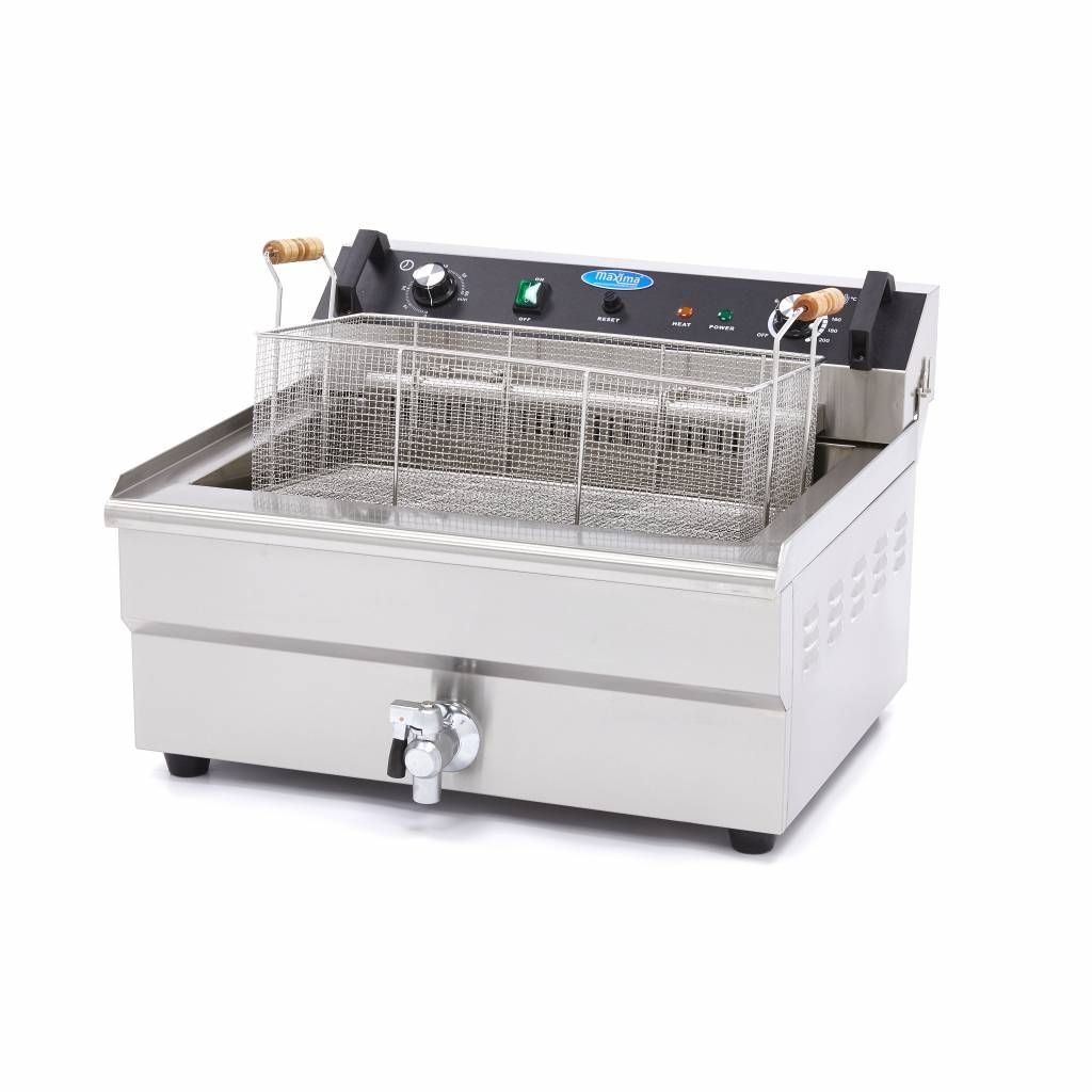 Friteuse - 30 L - 1 panier - avec robinet de vidange – Maxima 09365021