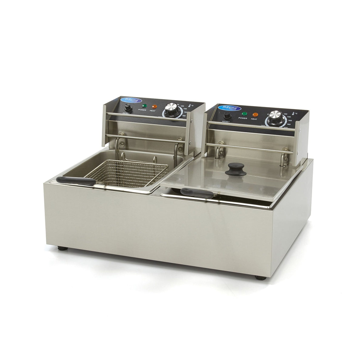 Friteuse - 2 x 6 L - 2 paniers - jusqu'à 2,4 kg de frites – Maxima 09364951