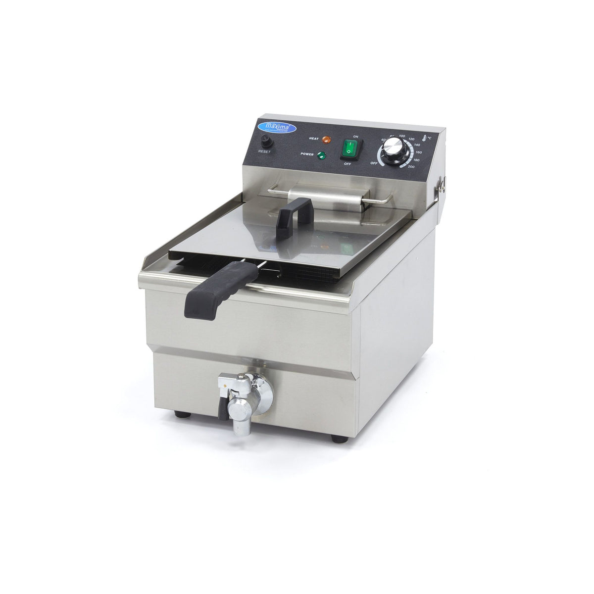 Friteuse - 13 L - 1 panier - avec robinet de vidange – Maxima 09365230