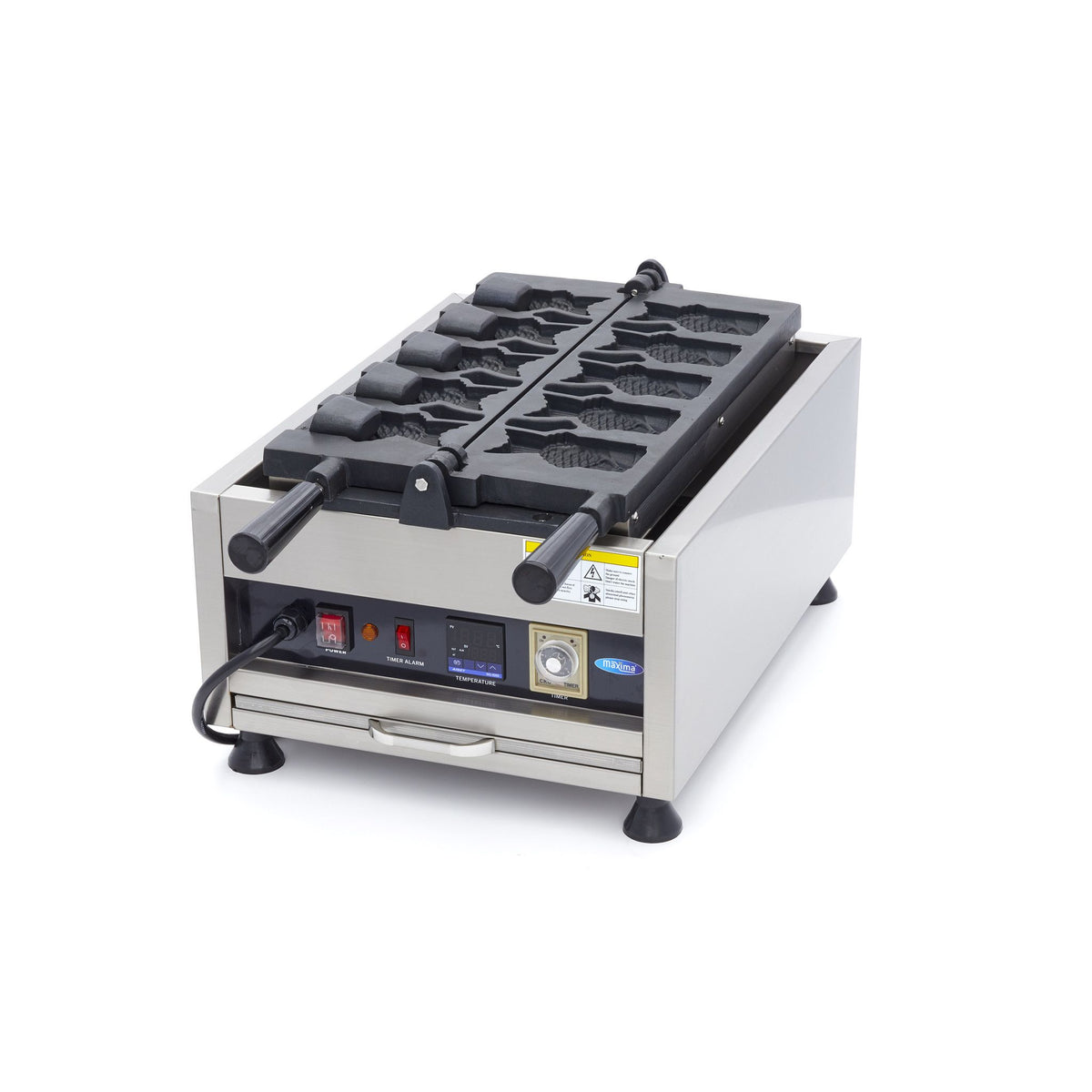 Gaufrier - 5 formes de taiyaki / poisson - rotatif - numérique – Maxima 09374182
