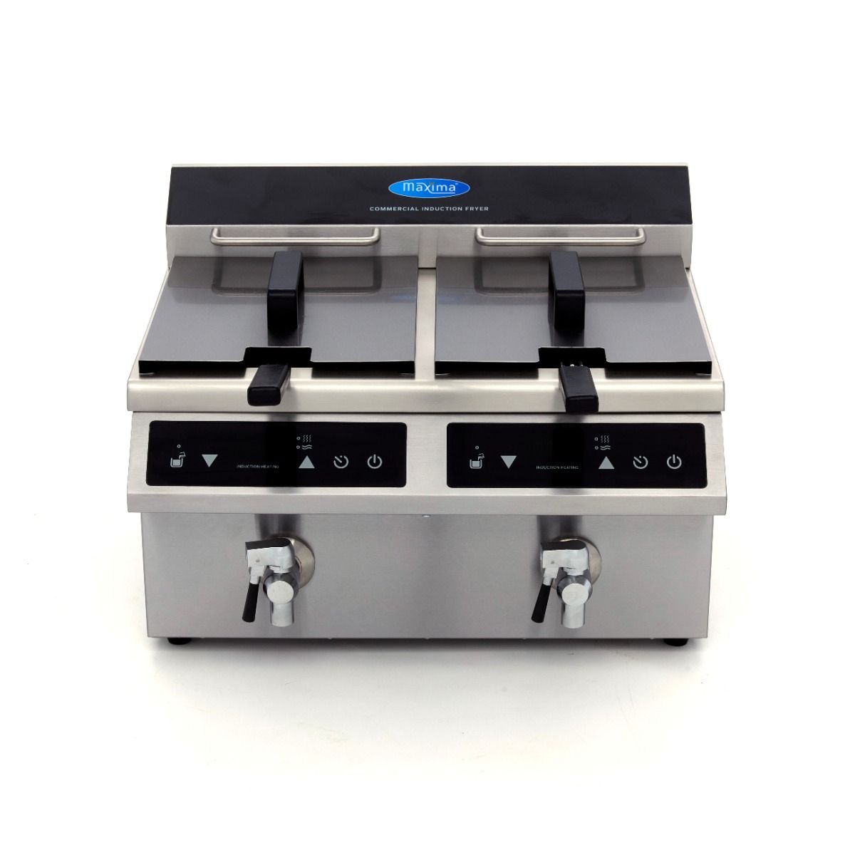 Friteuse - 2 x 8 L - 2 paniers - induction - avec robinet de vidange – Maxima 09371095