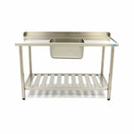 Table lave-vaisselle - 140 x 75 cm - droite - avec évier et dosseret - incl étagère de rangement – Maxima 09201040