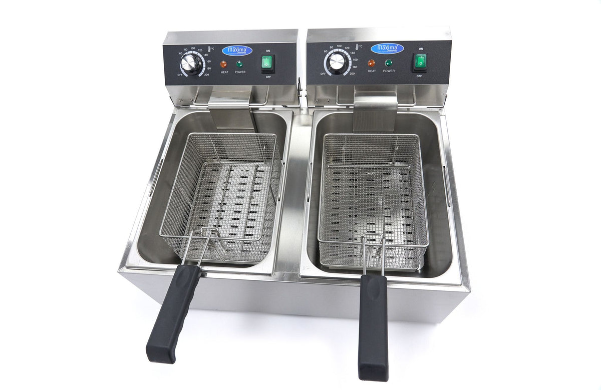 Friteuse - 2 x 11 L - 2 paniers - jusqu'à 2,8 kg de frites – Maxima 09365227