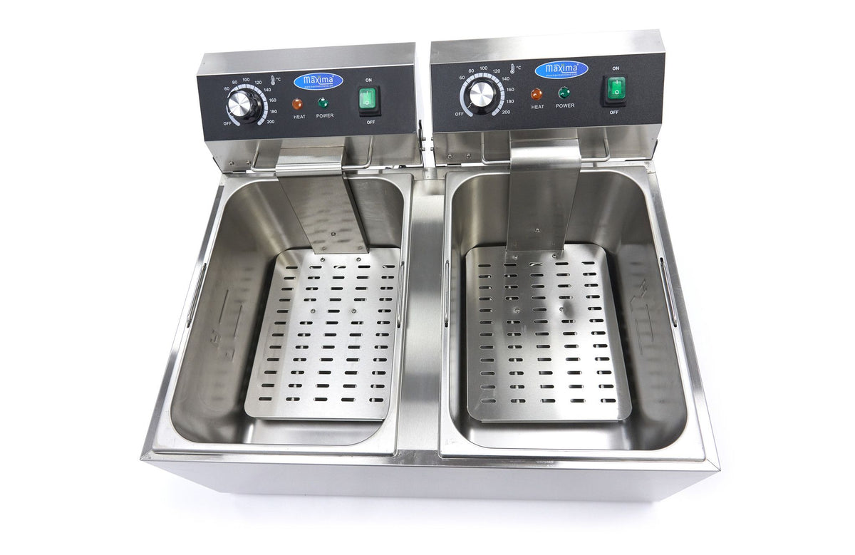 Friteuse - 2 x 11 L - 2 paniers - jusqu'à 2,8 kg de frites – Maxima 09365227